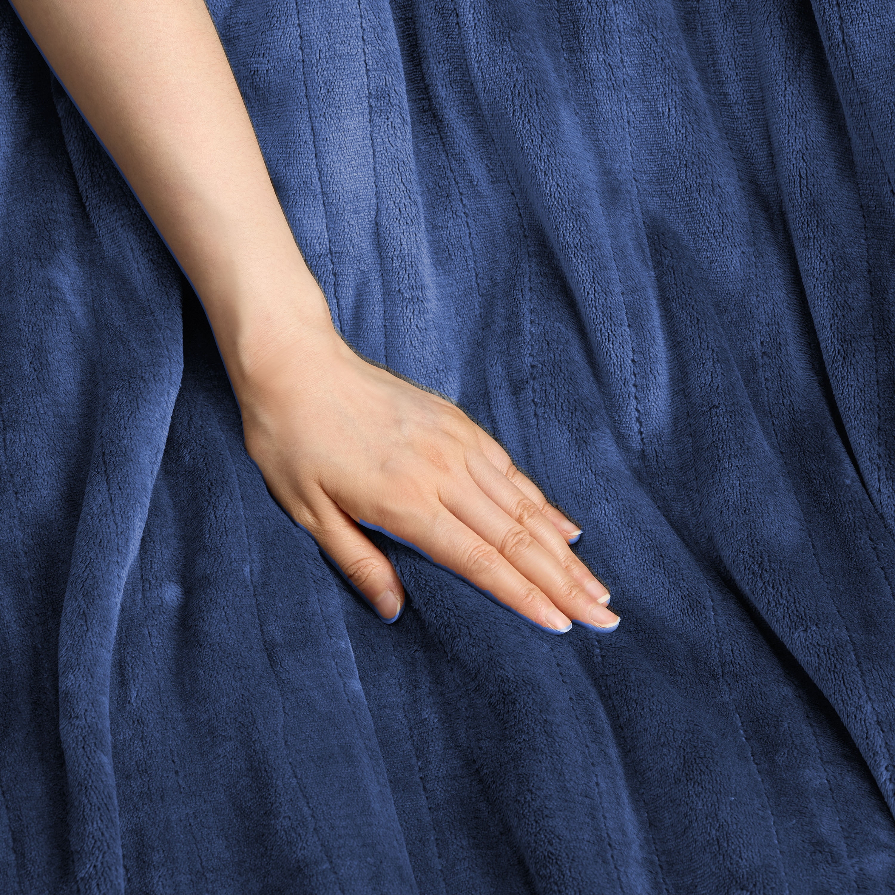 Sunbeam Heated Big Blue Blanket Velvet 12 Heat Settings Full/Queen 90x84