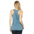 thumbnail image 2 of Bella Ladies Flowy Racerback Tank, S, Denim Slub, 2 of 3