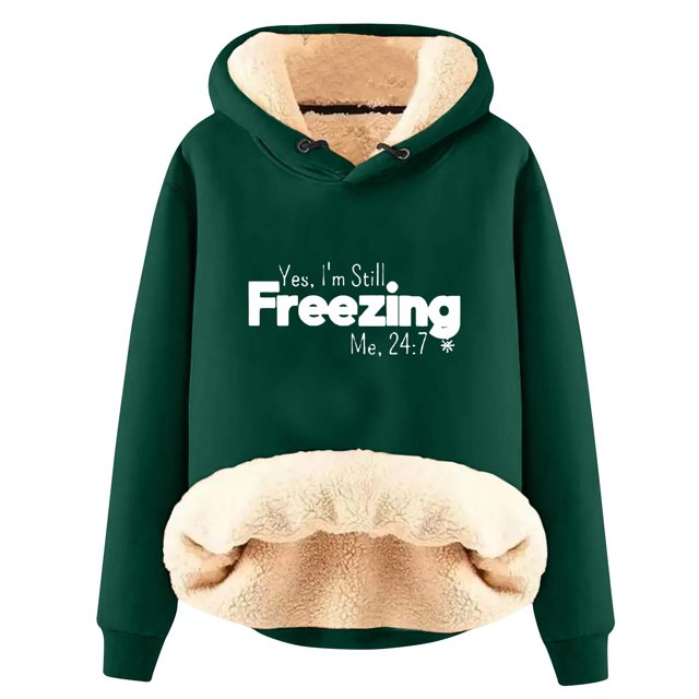 Birdeem Sweat à Capuche d'Hiver Chaud en Peluche pour Femmes Manches Longues