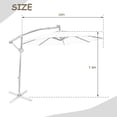 thumbnail image 2 of Costway 10FT Patio Offset Umbrella Solar LED 360degrees Rotation Brown, 2 of 10