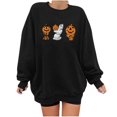 thumbnail image 2 of VEKDONE 2025 Liquidation Chandails d'Halloween pour Femmes Col Ras du Cou Tendance Décontracté Vintage Chandails Graphiques Citrouille Coupe Ample Chandails à Manches Longues, 2 of 4
