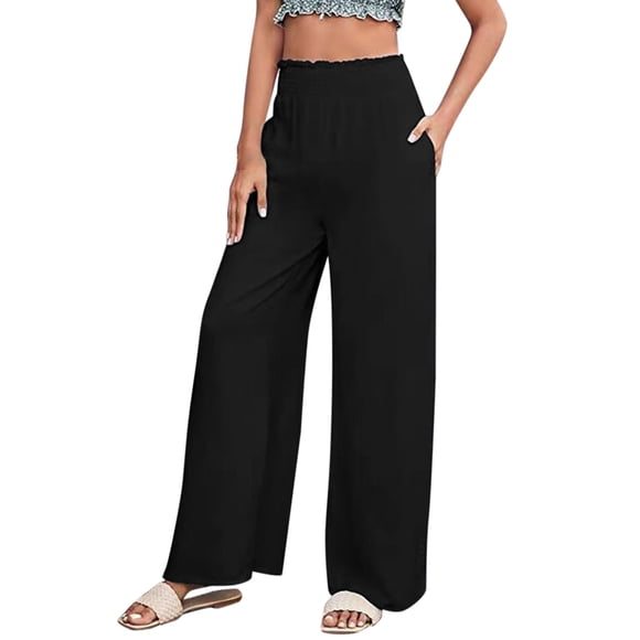 Ketyyh-chn99 Womens Business Casual Pants Cargo Palazzo Trousers Pants Capri Pants for Women Black,M