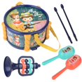 thumbnail image 2 of Children Drum Toys Toddler Musical Instruments Shakers Percussion Tambourine Set, 2 of 3