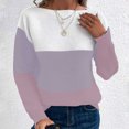 thumbnail image 2 of Timegard Tops for Women Lightweight Drop Shoulder Sweaters Crewneck Long Sleeve Pullover Tops Block Color, 2 of 9