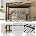 thumbnail image 2 of Garvee Twin Size Metal Loft Bed, Ladder & Guardrail, Heavy Duty, 400lbs Capacity, No Box Spring, Easy Assembly, Black, Stylish Loft Bed, 2 of 7