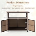 thumbnail image 3 of Gymax Armoire de Rangement Extérieure avec Dessus en Bois d'Acacia Buffet à 2 Portes Bahut, 3 of 10