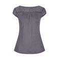 thumbnail image 3 of Mikilon Ensemble Élégant pour Femmes 2 Pcs Imprimé Manches Courtes Patchwork en Dentelle Col Rond Chic Confortable Gris m, 3 of 5