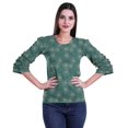 thumbnail image 1 of Moomaya Ruffle Sleeve Printed Cotton Womens Tops Plus Size Short T-Shirt Top, 1 of 4