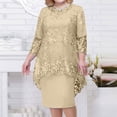 thumbnail image 2 of Robe de Soirée pour Femmes Grande Taille en Dentelle Brodée, Ensemble Deux Pièces, Robe Ajustée au Style, 2 of 5