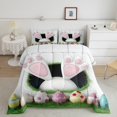 thumbnail image 2 of Erosebridal Easter Rabbit Comforter Sets Queen Size,Cute Eggs Bedding Queen Comforter Set,Kids Room Decorative,Reversible,Ultra Soft,3 Pieces, 2 of 7