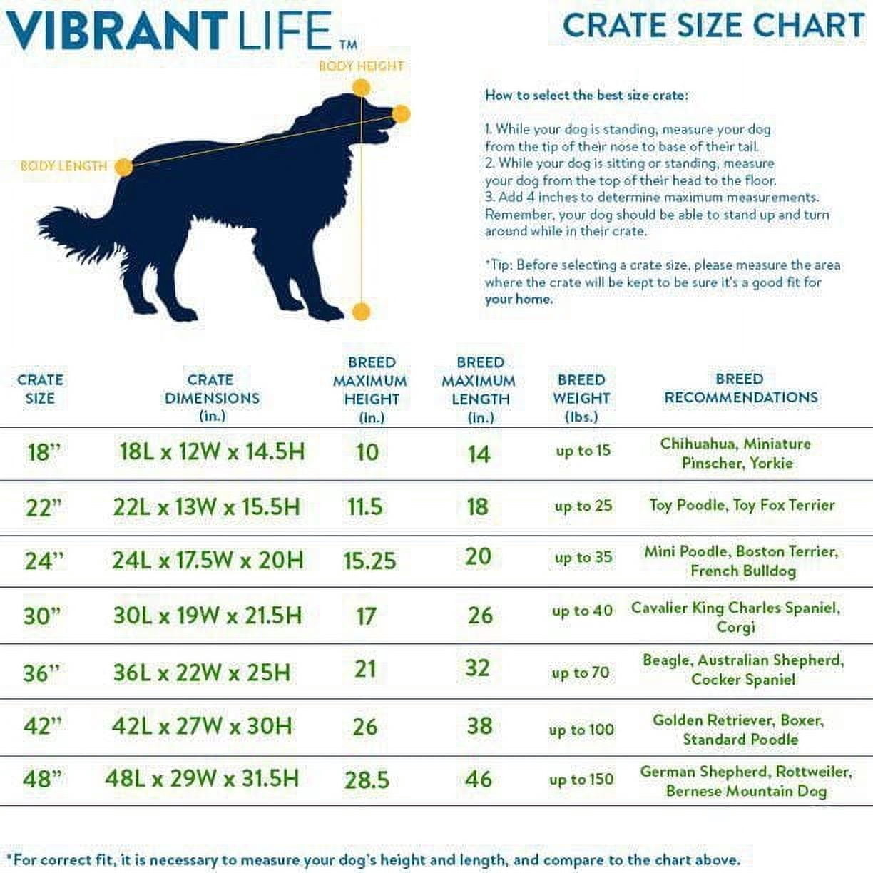 Vibrant Life Cage pliable en fil métallique pour chien avec plateau,36in