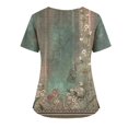 thumbnail image 3 of Ktyne Hauts de Sarrau pour Femmes Col en V Sarraus Médicaux Manches Courtes Extensibles Tenue de Travail Infirmière Mode Hauts de Sarrau avec Poches Vert Foncé L, 3 of 4