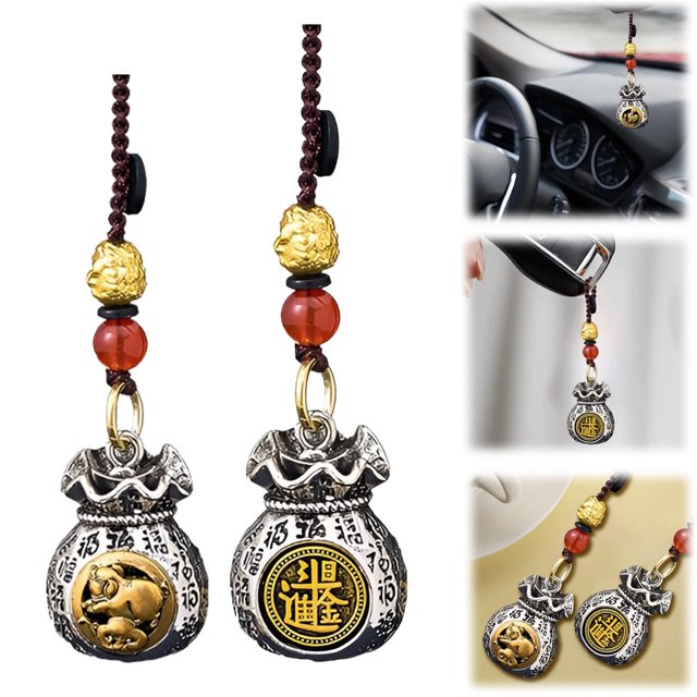 Clearance! Chinese Zodiac Wealth Bag Pendant Charm For Daily Fortune Rotating God Of Wealth Bag Luck And Keychain For Good Fortune