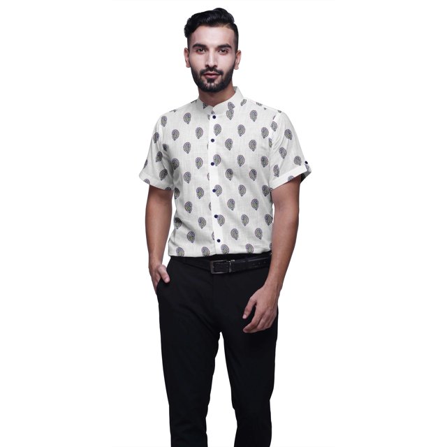 BESTMAN Chemise Décontractée pour Homme à Manches Courtes, Coupe Ajustée, en Coton, à Boutons