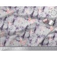 thumbnail image 2 of Soimoi Tissu Crêpe polyester Violet Imprimé Insectes & Texture Tissu au Mètre 42 Pouces de Large, 2 of 2