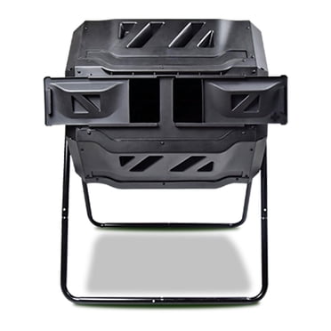 KoolScapes Composteur culbutant de 42 gallons, bac à compost rotatif à double chambre pour jardin extérieur, recyclage facile des déchets