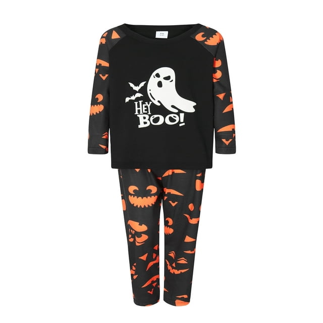 Halloween Pajamas Family Pajamas Set Matching Sleepwear Glow In The Dark Ghost Print Tops + Pants Set