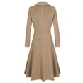 thumbnail image 2 of Womens Winter Lapel Button Long Trench Coat Jacket Ladies Overcoat Outwear, 2 of 3