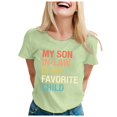 thumbnail image 1 of JIRNDf Hauts pour Femmes Été T-Shirts Tendance Manches Courtes Col Rond Ample Confortable Doux Décontracté Basique Mignon T-Shirts Graphiques pour Femmes Chemises Vert G, 1 of 5