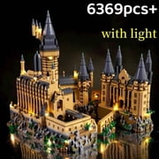 Micro Bricks City Creative Medieval Magic Castle Series School Architecture Palace Model Building Blocks Gifts Kid Assembly Toys,NO BOX-with light