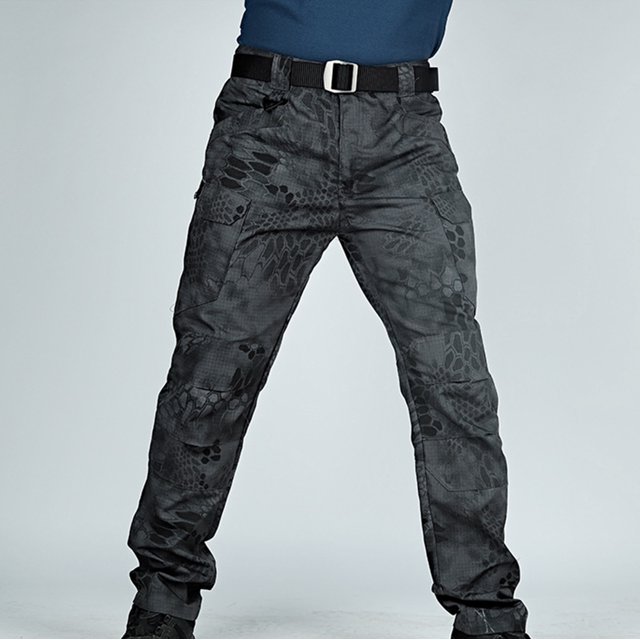 2023 Cargo Pants for Men on Clearance Solid Color Plus Size Multiple Pockets Cargo Trousers Work Wear Combat Cargo Pocket