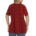 thumbnail image 4 of FcBaudy Hauts pour Femmes, Chemises pour Femmes, Chemisiers et Chemises à Manches Courtes à Col Rond Mode Femme Été Imprimé Grande Taille Chemisiers à Manches Courtes à Col en V Femme Chemisier en Polyester, 4 of 6