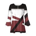 thumbnail image 4 of Birdeem T-Shirt Mode Imprimé pour Femmes Manches 3/4 Blouse Col en V Hauts Décontractés, 4 of 12