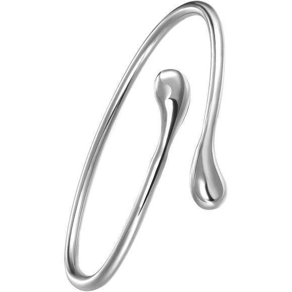 925 Sterling Silver Cuff Bangle Bracelets Adjustable Jewelry Fashion Simple Open Bangles Cuff Jewelry for Women Mom Wife Mothers Day Valentine Gift