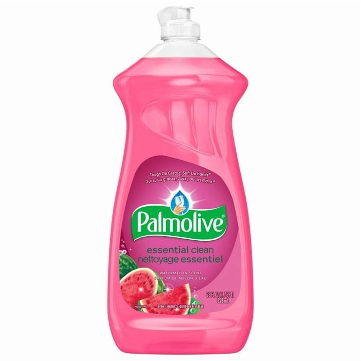 Palmolive Essential Clean Liquid Dish Soap, Watermelon Scented Dish Detergent, 828 mL Bottle, Palmolive Watermelon 828ml