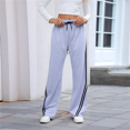 thumbnail image 4 of Women's Wide Leg Sweatpants Casual High Waisted Straight Sweat Pants Drawstring Joggers with Pockets Light Gray S, 4 of 9