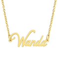 thumbnail image 1 of KISPER 18K Gold Plated Stainless Steel Personalized Name Pendant Necklace, Wanda, 1 of 6