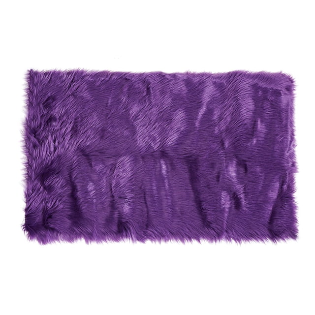 Unique Bargains Soft Faux Sheepskin Fur Solid Plush Area Rug Carpet Pad for Bedroom Floor Mats Rectangle