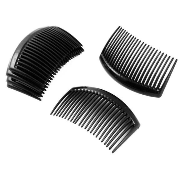 Uxcell 8 Pcs Women Plastic Handmade 23 Tooth Hair Comb Clip DIY Jewelry Material Accessories Black