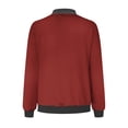 thumbnail image 4 of Womens Fashion Jacket Casual Stand Collar Zip Up Lightweight Coat Fall Color Block Jackets with Pockets Red XXL, 4 of 5