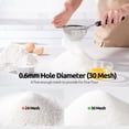 thumbnail image 4 of Passoire à Mailles en Acier Inoxydable 18/8: U-Taste Passoire Fine de Cuisine de 3,9 Pouces avec Poignée en Silicone Robuste Rivetée et Maille 30 pour Filtrer la Farine, les Pâtes, les Fruits, le Quinoa (Noir), 4 of 11