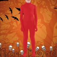 thumbnail image 2 of GDREDA Kids Dancewear Solid Color Spandex Zentai Child Unitard (Red,M), 2 of 3