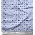 thumbnail image 1 of Soimoi Blue Silk Fabric Insect Printed Fabric 1 Yard 42 Inch Wide, 1 of 1