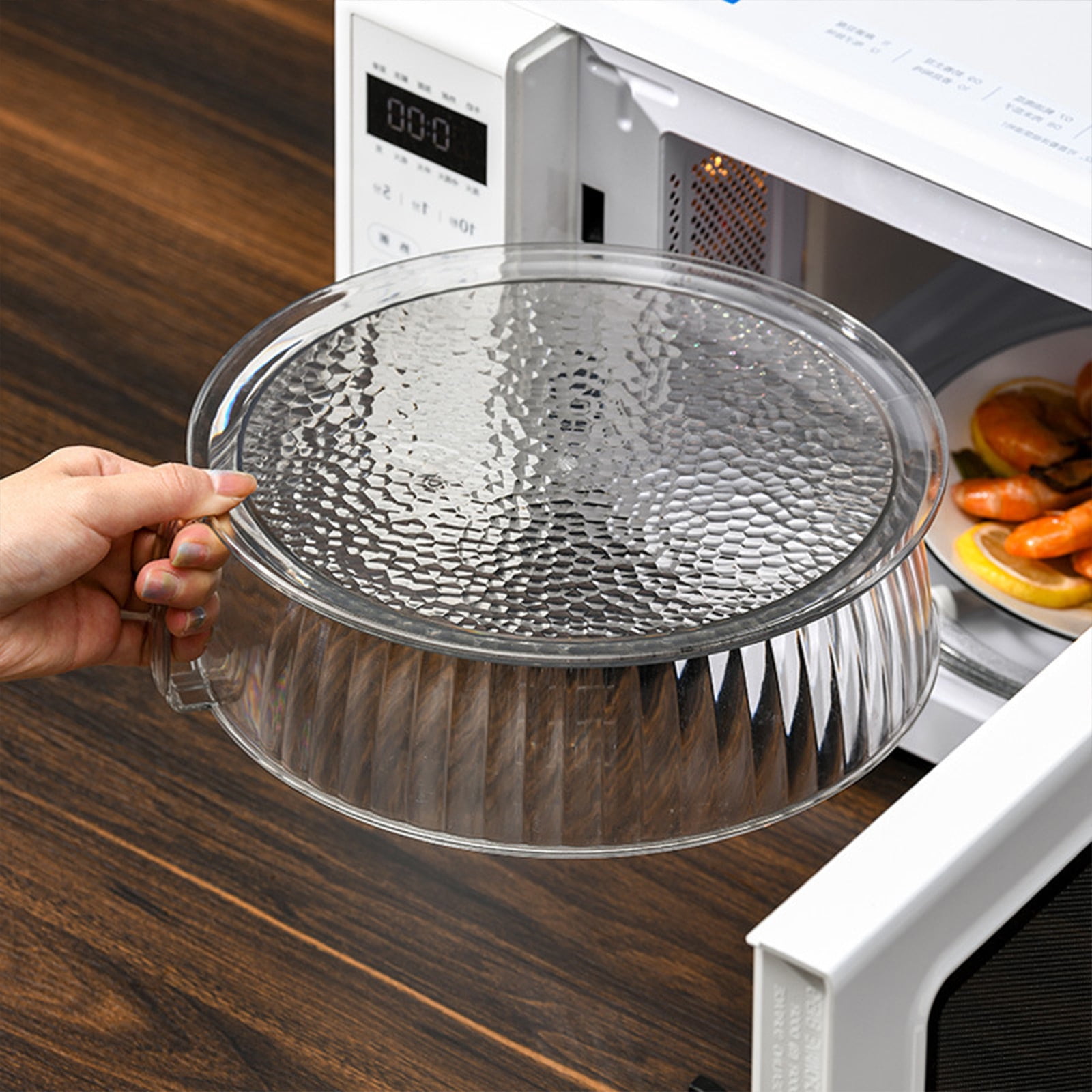 EGNMCR Couvercle Anti-Éclaboussures pour Micro-Ondes Couvercle de Micro-Ondes pour Aliments Couvercle de Micro-Ondes Couvercle de Protection avec Évents de Vapeur Ajustables Garde le Four à Micro-Ondes Propre Couvercle de Micro-Ondes