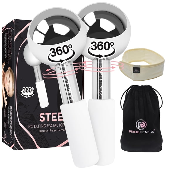Ice Globes for Facials | Unbreakable Steel Cooling Roller | Cryo Sticks for Face | Massager for Face Neck & Eyes | Skin Care for Dark Circles, Puffiness, W