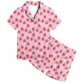 thumbnail image 1 of Luvoko Tween Strawberry Pattern Kids Boys And Girls Pattern Printed Short Sleeve Button Down Pajamas Shorts Set Sleepwear Outfits Kids Set Baby Robe Elephant Tween Girls Robe Kids Bathrobes Size 14, 1 of 4