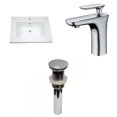 thumbnail image 1 of American Imaginations 25-in. W 1 Hole Ceramic Top Set In White Color - Overflow Drain Incl. AI-29907, 1 of 9