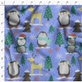 thumbnail image 4 of Soimoi Blue Silk Fabric Christmas Tree & Penguin Cartoon Fabric Prints By Yard 42 Inch Wide, 4 of 5