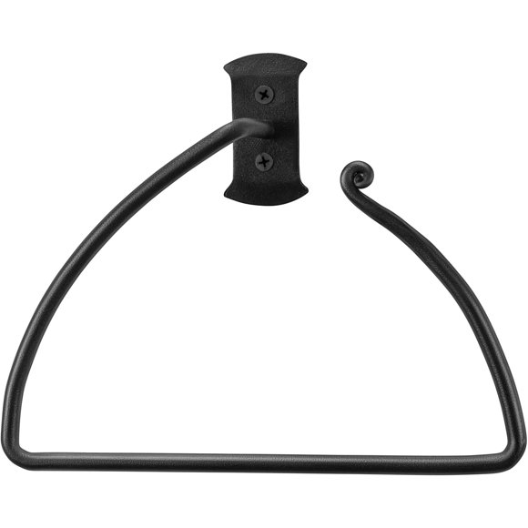 RTZEN Matte Black Hand Towel Ring - Wrought Iron Product for Bathroom - Decorative Hand Towel Holder for Kitchen - Farmhouse Home Decor Acc