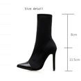 thumbnail image 4 of jsaierl Bottes à Talons Hauts pour Femmes, Bottines à Talons Aiguilles à Blocs de Couleur pour Femmes, à Enfiler, Bout Pointu, Extensibles, 4 of 8
