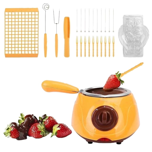 Chocolate Melting Pot and Fondue Maker Machine with DIY Kit for Candy Baking and Kitchen Creation
