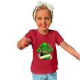 thumbnail image 2 of Penkiiy Haut à Manches Courtes Imprimé Col Rond Mignon pour Enfants Garçons Filles 3-4 Ans Rouge, 2 of 6