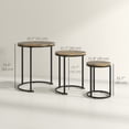 thumbnail image 3 of HOMCOM Ensemble de 3 Tables Gigognes, Tables Basses Rondes Empilables, Brun Rustique, 3 of 10