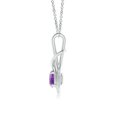 thumbnail image 2 of Angara Collier en Améthyste Naturelle - Pendentif Solitaire en Améthyste Ronde Nœud Infini en Platine pour Femmes, 2 of 8