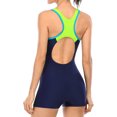 thumbnail image 3 of Charmo Womens Sporty One Piece Swimsuits Boyleg Racerback Athletics Swimwear, 3 of 6