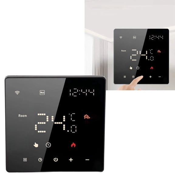 Thermostat Intelligent avec Contrôle par Application, Écran Tactile Numérique, Horaire de 7 Jours, Fonction de Partage, Grand Compatibilité pour Systèmes Domestiques